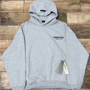 Fear of God Essentials Light Gray Hoodie